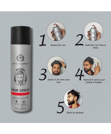 The Man Company Hair Styling Spray for Men - 250ml Strong Hold Long Lasting Matte Look & Instant Grip Natural Shine Non-Stick Ultra Hard (Grey) - Buy Online on GoSupps.com