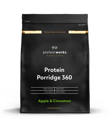 Protein Works - High Protein Porridge 360 | Low Sugar Breakfast | Added Vitamins | Low GI Wholegrain Oats | High Fibre | Apple & Cinnamon | 500g Apple & Cinnamon 500g (6 servings)