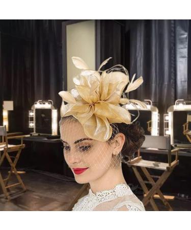 Elegant Gcroet Women's Mesh Flower Fascinator Hat for Weddings Tea Parties & Celebrations - Retro Hair Clip Accessories - Buy Online on GoSupps.com