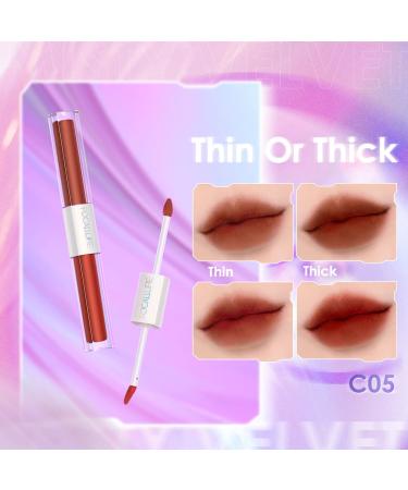 FOCALLURE 2 in 1 Dual Head Matte Velvet Lip Gloss | Long-Lasting Waterproof Liquid Lipstick | Non-Cracking & Anti-Transfer Makeup C01 - Buy Online on GoSupps.com