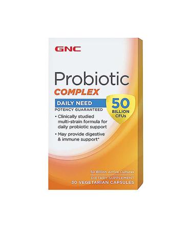 GNC Probiotic Complex Daily Need with 50 Billion CFUs | Clinically Studied Multi-Strain Supports Digestive and Immune Health Vegetarian | 30 Capsules 1