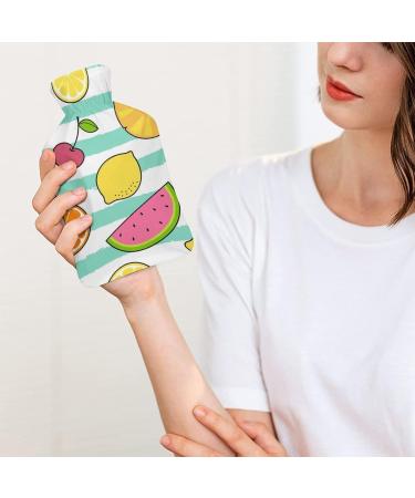 Fruit Hot Water Bottle with Plush Cover - Hand Warmer for Adults & Children | 26.5x15.3cm - International Shipping Available - Buy Online on GoSupps.com