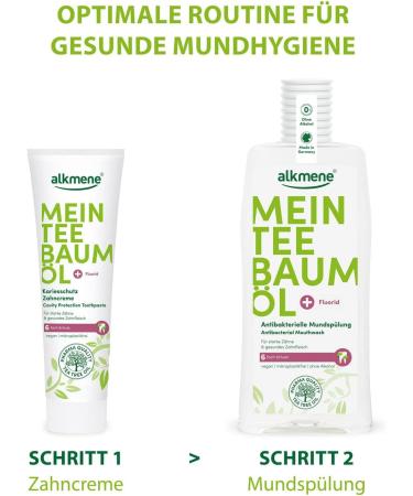 Alkmen My Tea Tree Oil Toothpaste 3 Pack - Vegan Fluoride-Free 6-Fold Protection for Strong Teeth & Healthy Gums - 100ml Each - Natural & Climate-Neutral - Buy Online on GoSupps.com