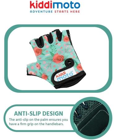 KIDDIMOTO Children's Fingerless Cycling Gloves for Boys & Girls - Floral Design - Size M (4-8 Years) - Perfect Kids Bike Gloves - Buy Online on GoSupps.com