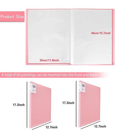 Huacan A3 Diamond Painting Storage Book | 30 Pages Portfolio Folder for 30x40cm Painting | Pink Color - Buy Online on GoSupps.com