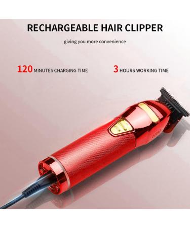Hair Clippers USB Rechargeable Electric Beard Trimmer Barbers Hair Grooming Kit Red Metal Beard Trimmer - Buy Online on GoSupps.com