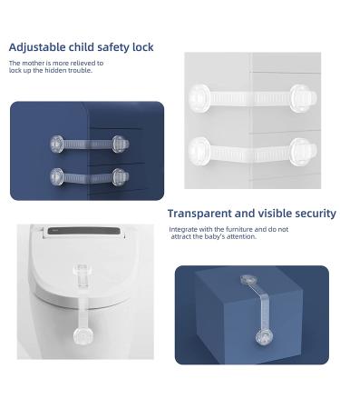 Mr Chen Child Safety Strap Locks (6 Pack) - Adjustable Multi-Use Straps for Childproofing Cabinets, Drawers, Fridge, and Toilet - Transparent - Cabinet Proofing and Latches - Buy Online on GoSupps.com