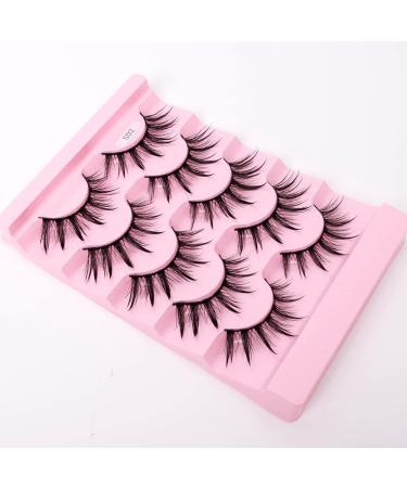 HBZGTLAD 5 Pairs Wet False Eyelashes - Natural Everyday Wear - Thick Simulation Cross Makeup Lashes (S02) - International Shipping Available - Buy Online on GoSupps.com