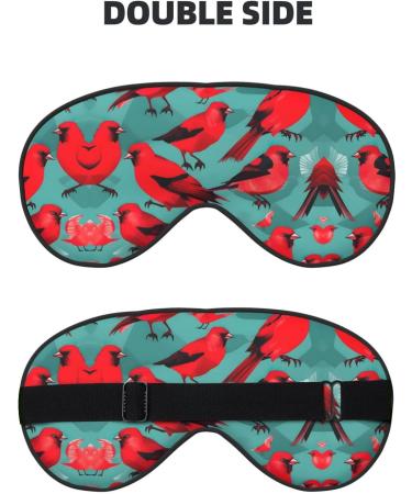 Red Birds Fauna Wild Soft Sleep Eye Mask | Breathable Female Eye Patch for Travel & Relaxation - Shop Internationally - Buy Online on GoSupps.com