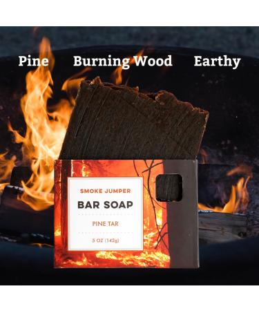 Smoke Jumper Pine Tar Soap - Eco-Friendly Vegan Castile Bar - Handmade All-Natural Premium Soap by Nature's Apothecary - Hypoallergenic & Plant-Derived - Buy Online on GoSupps.com