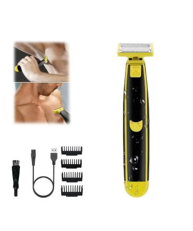 Men's Electric Shaver Dual Blade Wet & Dry Razor Full Body Washable USB Rechargeable 4 Precision Trimmer Heads for Beard Facial Body Grooming Great for Gift (1PC)-Model #7 Black