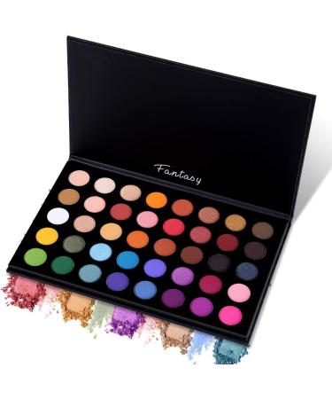Colorful Eyeshadow Palette - 40 Shades Matte Shimmer Metallic Eye Shadow - Professional Highly Pigmented Makeup Contour - Warm Natural Bronze Smoky Cosmetic - Buy Online on GoSupps.com
