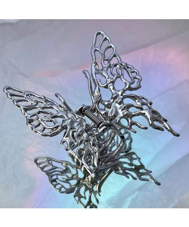 2 Pack Butterfly Metal Large Hair Claw Clips for Women - Retro Black/Silver Hair Jaw Clips - Strong Hold for Thick Hair - Fashionable Hair Accessories for Girls - Buy Online on GoSupps.com
