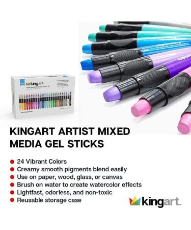 KINGART Gel Stick Artist Water Soluble Pigment Crayons Set - 24 Unique Colors - Buy Online on GoSupps.com