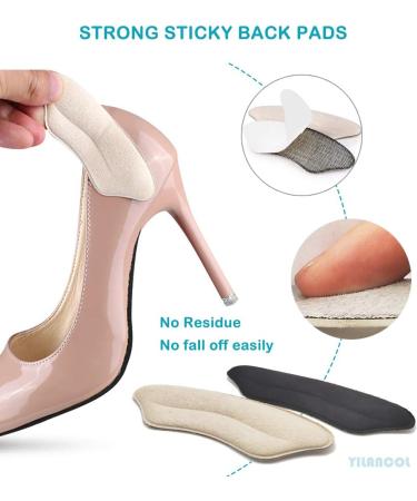 4 Pairs Suede Heel Grips Liners - Prevent Heel Slipping and Rubbing - Self-Adhesive Inserts for Men and Women - Buy Online on GoSupps.com