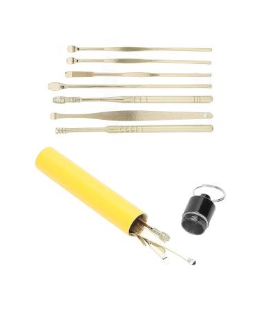 Stainless Steel Ear Pick Spoon and Spiral Ear Wax Cleaner Set - Gold | Earwax Removal Kit - Buy Online on GoSupps.com