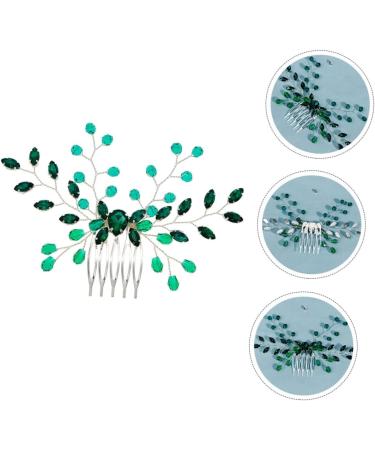 Housoutil Wedding Headpiece for Bride Hair Accessories for Wedding Green Hair Accessories Green Rhinestone Hair Side Comb Bridal Hair Accessory Crystal Emerald Women's Rhinestones - Buy Online on GoSupps.com