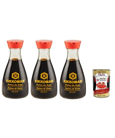 Italian Gourmet E.R. Kikkoman Natural Fermented Soy Sauces 150ml + Polpa Italian Gourmet 400g