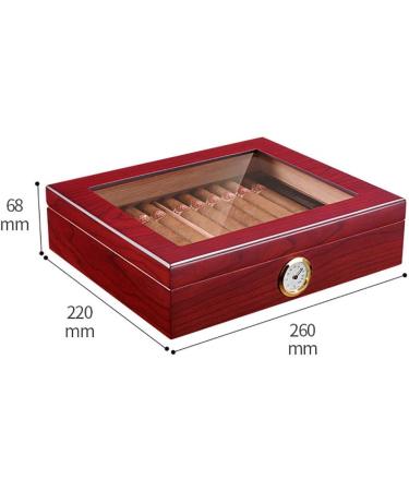 Portable Transparent Window Spain Cedar Cigar Case Wood Travel Cigar Humidor Set with Humidifier Hygrometer red Storage Box - Buy Online on GoSupps.com