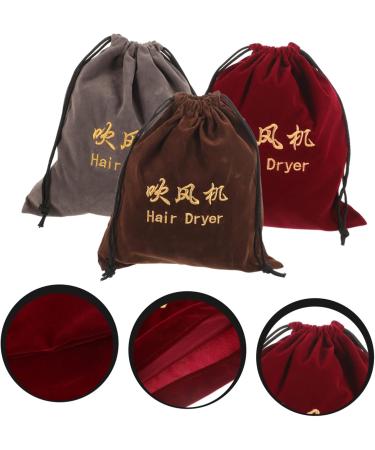 Healeved 15 Pcs Hair Dryer Storage Bag Velvet Storage Bag Drawstring Hair Dryer Bag Travel Hair Dryer Fabric - Buy Online on GoSupps.com