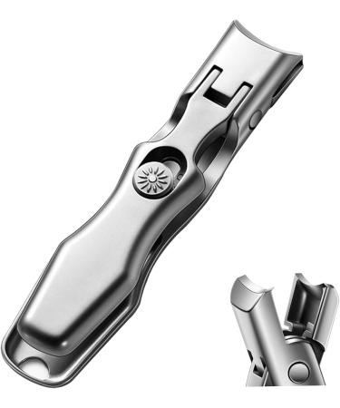 Nail Clippers with Catcher Wide Jaw Opening Anti Splash Nail Clippers Stainless Steel Nail Cutter with Sharp Curved Cutter and Storage Box for Men Women Nail Trimmer Manicure Tools - Buy Online on GoSupps.com