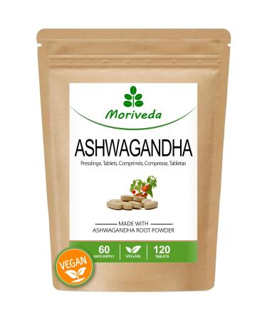 Moriveda Ashwagandha tablets 1000mg or capsules 600mg - pure natural product in top quality - sleep berry winter cherry Indian ginseng (1x120 tablets) 120 tablets 1000mg - Buy Online on GoSupps.com