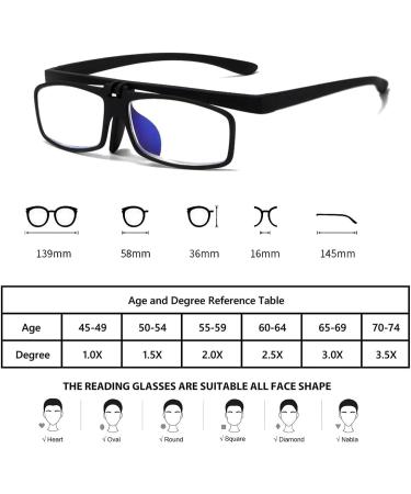 Blue Light Blocking Reading Glasses For Women Men Trendy Flip Cover Readers Anti Eyestrain Glasses(Couleur:Tortoiseshell Grandeur:1.5x) - Buy Online on GoSupps.com