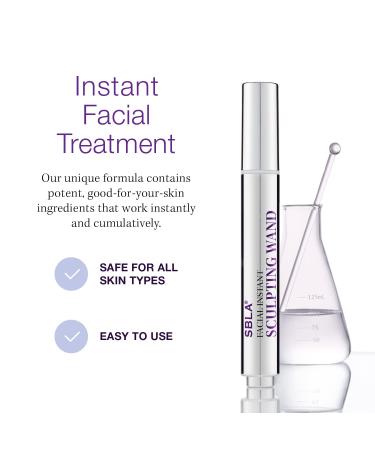 SBLA Beauty Instant Sculpting Wand: Advanced Anti-Aging Serum for Smoothing, Tightening, and Brightening Skin | Vitamin C Facial Wand for Lines and Wrinkles | 0.23 Fl Oz / 6.8mL - Buy Online on GoSupps.com