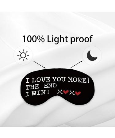 Kdqua Funny 'I Love You More' Eye Mask - Romantic Gifts for Women | Adjustable Silk Blackout Sleep Mask for Couples - Buy Online on GoSupps.com
