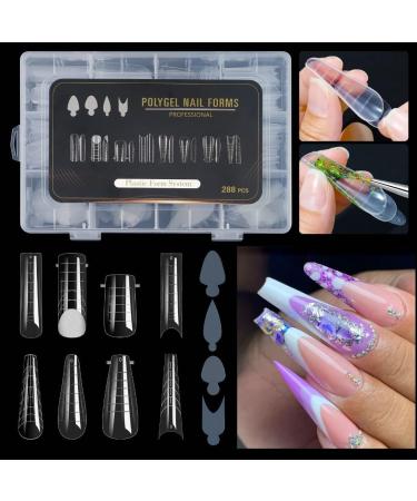 AJTUTUS Clear Full Cover Duals Form French Tip Stickers Gel Art Mold Artificial Tips for Extension - Buy Online on GoSupps.com