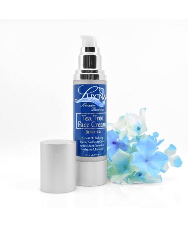 Tea Tree Moisturizer Face Cream with Salicylic Acid & Aloe Vera - Hydrating Night Cream for Dry Skin & Mattifying Acne Solution - Made in America 1.7 oz - Buy Online on GoSupps.com