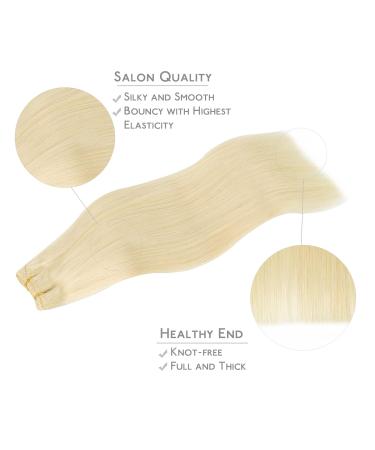 Premium 50cm 100g Platinum Blonde Remy Hair Weft Extensions for Sewing | Real Human Hair Tresses - Buy Online on GoSupps.com
