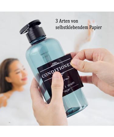3 Pack - 500ml Empty Pumping Bags | Blue Shampoo Bottle Pump Dispenser | Ideal for Shower & Body Soap - Buy Online on GoSupps.com