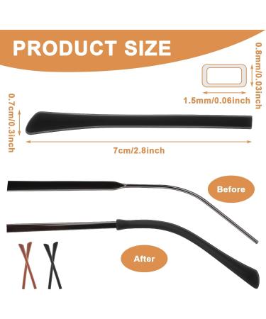 Aster 8 Pairs Anti-Slip Silicone Glasses Bracket Covers - Rubber End Caps for Sports & Reading Glasses (Black/Brown) - International Shipping Available - Buy Online on GoSupps.com
