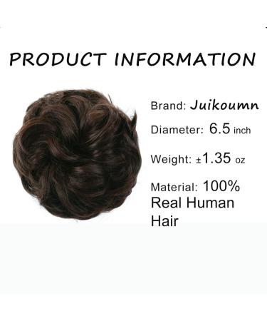 Juikoumn Dark Brown Messy Bun Hair Piece 100% Human Hair | Curly Hair Extensions Scrunchies Updo for Women and Girls - Buy Online on GoSupps.com