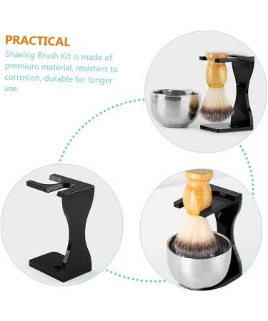 Buy Hemoton 4 Sets Shaving Kit - Wooden Shave Brush Organizer & Comfy Razor for Men | Beauty Essentials for Smooth Shaving - Buy Online on GoSupps.com