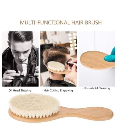 Natural Goat Hair Brush - Soft Bristle Retro Oil Head Hairdressing Brush for Women Men & Children - Perfect Baby Brush with Handle - Buy Online on GoSupps.com