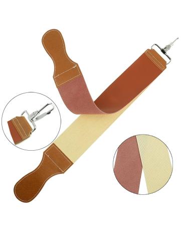 Grandslam Professional Leather Strop for Straight Razor Sharpening - Dual Cowhide and Canvas Strop (Brown) - Buy Online on GoSupps.com