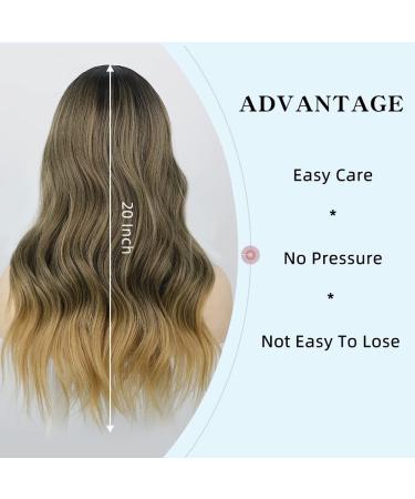 AISI QUEENS Long Wavy Dirty Blonde Highlights Synthetic Wig 20 Inch - Natural Look Heat Resistant Fiber Hair for Women | Ideal for Daily & Party Use - Buy Online on GoSupps.com