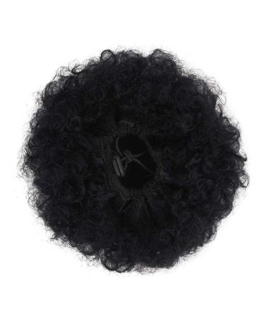 LEEONS 8 Inch Afro Puff Ponytail (Black) - Human Hair Kinky Curly Bun Drawstring Ponytail for Black Women - Buy Online on GoSupps.com