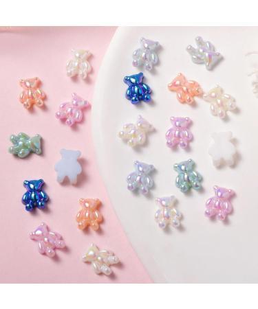 FEIlei 5PCS Cute Bear Nail Rhinestones Resin Bear Nail Gems Gummy Bear Nail Charms - Buy Online on GoSupps.com