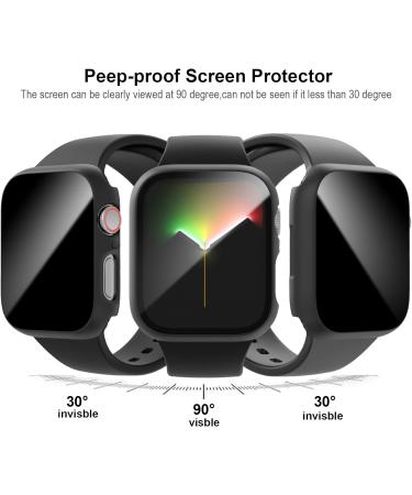 Cuteey 2 Pack Apple Watch Series 8/7 Privacy Screen Protector Case 45mm - Anti-Spy Glass Hard PC Cover Bumper - Black, 45mm - Buy Online on GoSupps.com