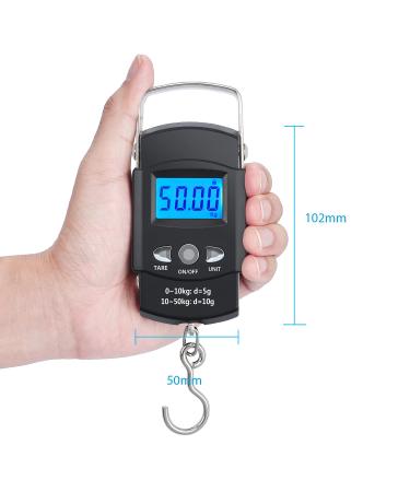 Kinstecks 50kg Fish Scale - Portable Electronic Scale with Illuminated LCD Measurement Tape for Fishing Hunting and Kitchen Use - Buy Online on GoSupps.com