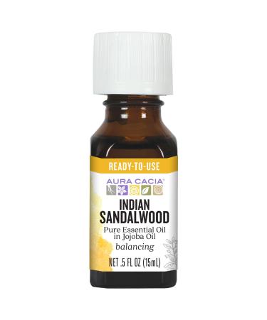 Aura Cacia Indian Sandalwood Essential Oil in Jojoba Oil 0.5 fl. oz