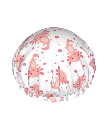 Shower Cap Axolotl Reusable Bath Shower Caps For Women Long Hair  Double Layer Waterproof Bathing Shower Hat Hair Protector For Kids Girls Women  1 Pack One Size Axolotl