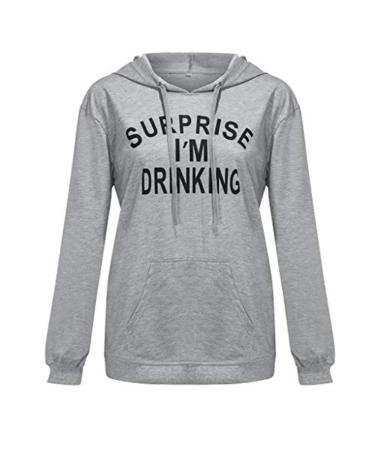 Bigfanshu Womens Long Sleeve Tops Fashion Sweatshirt Hoodie Solid Bandage Pullover Top Blouse Gray
