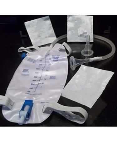 Male Complete Urinary Incontinence Kit | 7 Condom Catheters & Premium 1000ml Leg Bag | 8 Piece Set for Easy Self-Sealing & Draining - 31mm (Intermediate - Buy Online on GoSupps.com