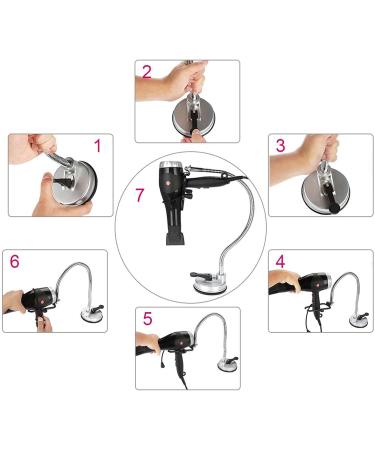 Adjustable Hair Dryer Holder Stand 360 Degree Freely Rotation Hair Dryer Wall Holder Hands Free Hair Blower Stand Suction Cup for Home Hotel - Buy Online on GoSupps.com