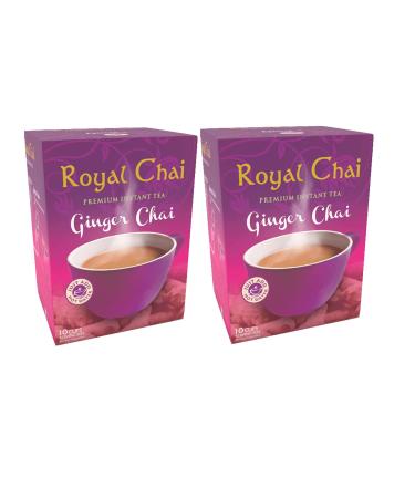 Royal Chai Ginger Sucr 220 g (lot de 2) Th instantan premium Th au gingembre Naturel Th indien instantan au gingembre Pack of 2