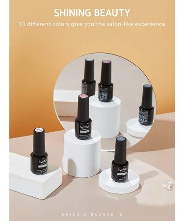Syntus 10-Piece Gel Nail Polish Set - Soak Off LED Nail Gel Collection in Nude, Gray, Pink, Blue Colors - Modern Times Series | Nail Art Manicure Kit - Buy Online on GoSupps.com